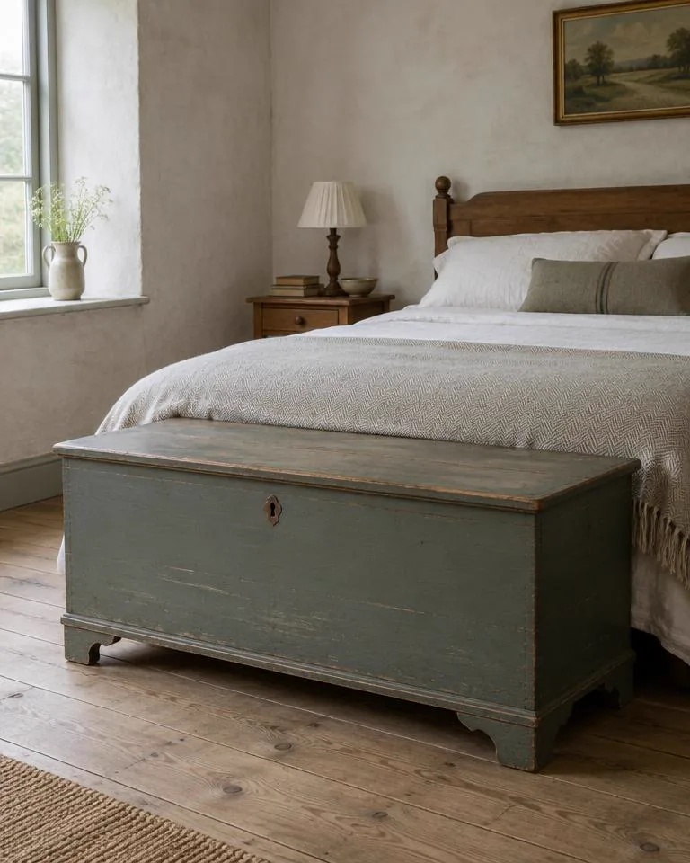 Victorian pine blanket box