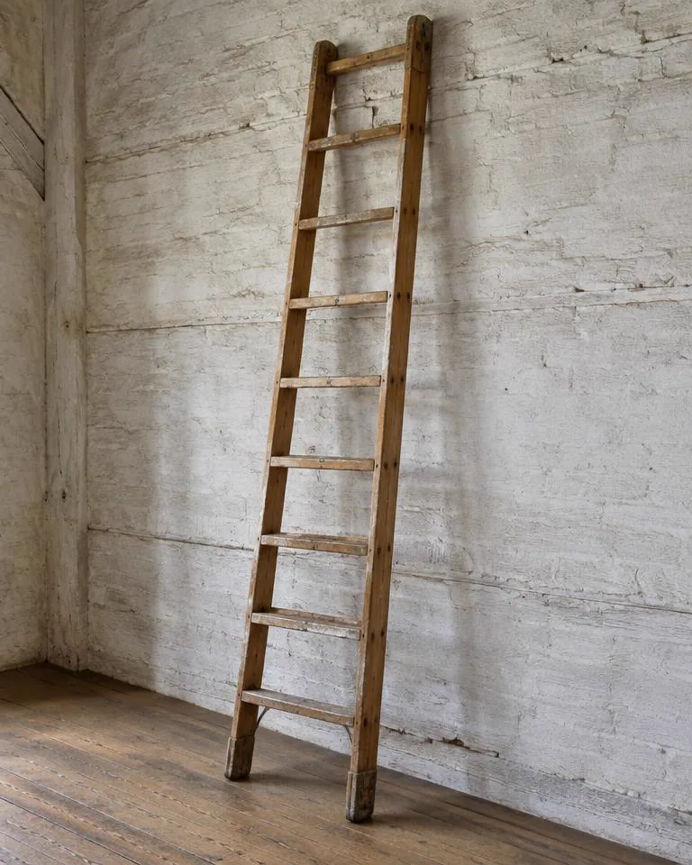 1920s pine decorators ladder, nine feet