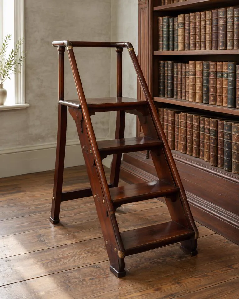 Regency mahogany library steps